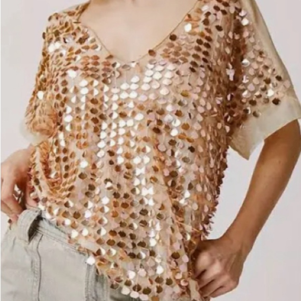 NWT La Fuori/Free People sequins top, size Med